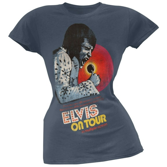 Elvis Presley Women's Juniors Multiple Screen Short Sleeve T Shirt