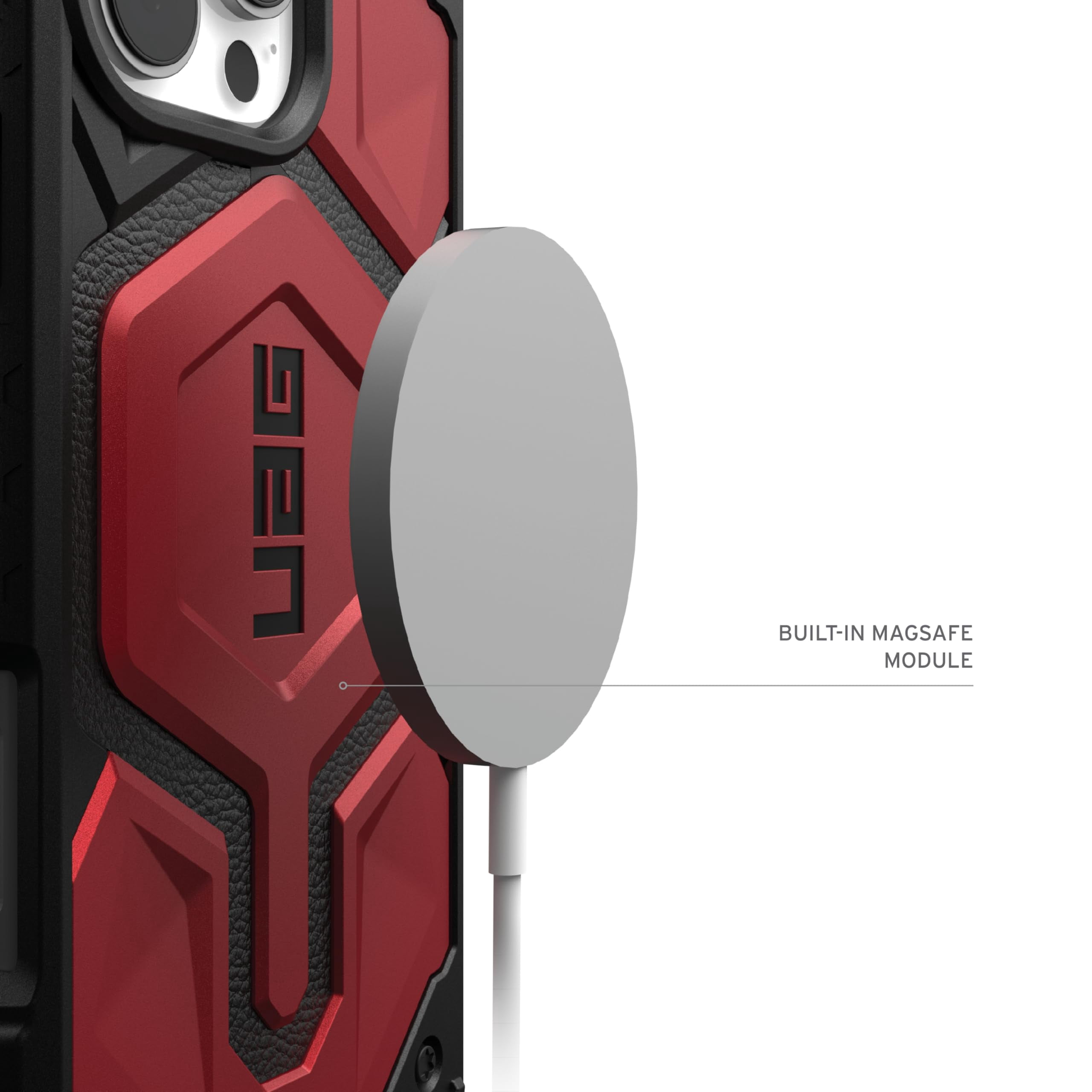 UAG iPhone 16 Pro Case 6.3" Monarch Pro - Compatible with MagSafe Charging Rugged Heavy Duty Shockproof Anti-Slip Military Grade Protective Cover, Crimson
