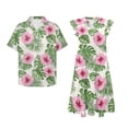 thumbnail image 6 of Yuyamidu Ocean View Matching Outfits Floral Dress for Women Casual Mens Short Sleeve Button Down Beach Dress Matching Tropical Outfits for Couples V Neck Flowy, Size 5XL, 6 of 8