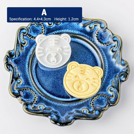 

Diy Tiger year cartoon animal Embossing Stencil Cookie Cutter Mold Biscuit Clay Baking Mold Cookie T