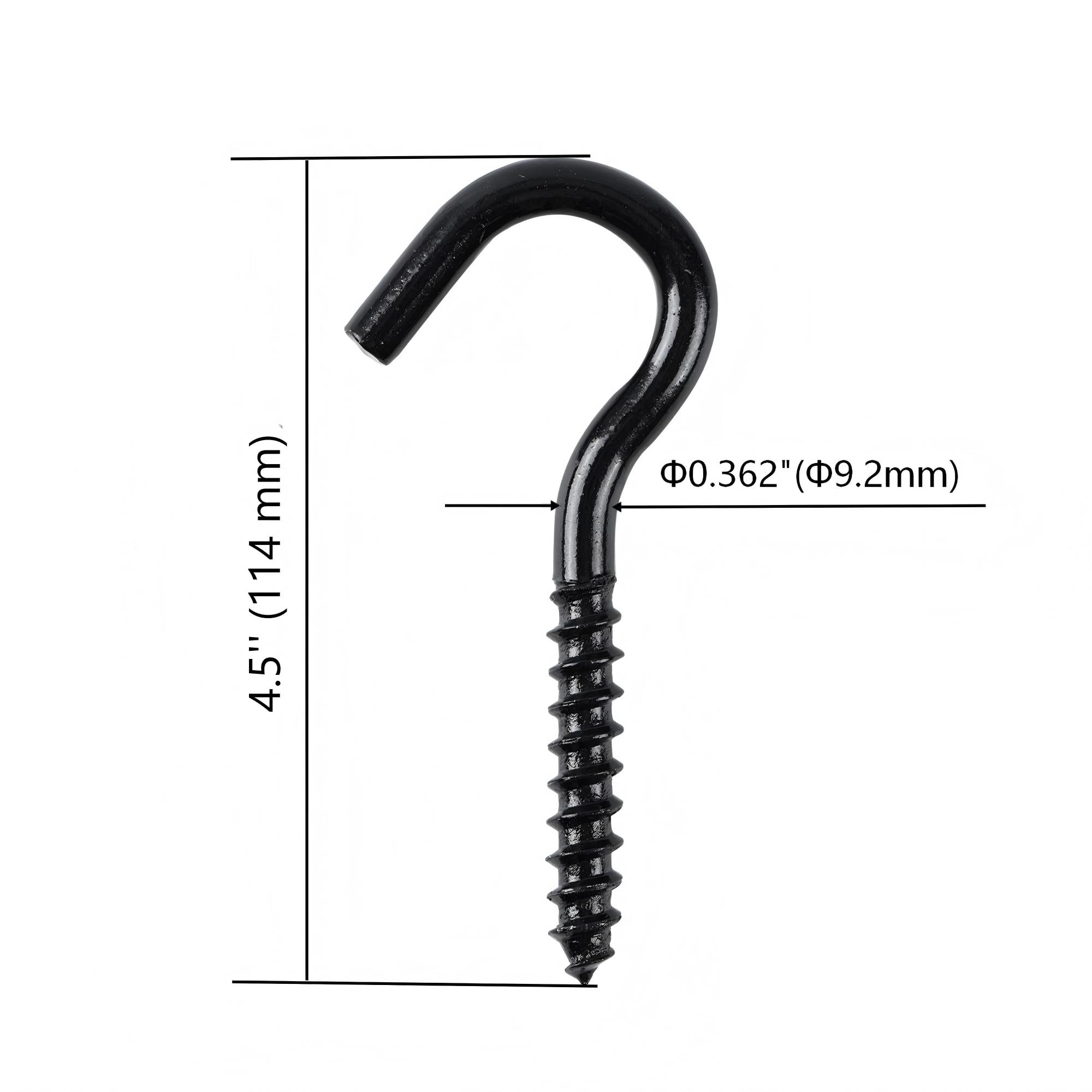 Hyper Tough Screw Hook, 3/8 inch x 4-1/2 inch, Black