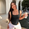 thumbnail image 2 of OQQ Women 3 Piece Bodysuits Sleeveless Square Stretch Basic Tank Tops Bodysuits, 2 of 7