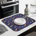 thumbnail image 3 of Colorful Cartoon Dinosaurs Plants Pattern Dish Drying Mat for Kitchen 1 Pack, Ultra Absorbent Microfiber Dishes Drainer Mats,16"x18", 3 of 6