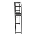 thumbnail image 3 of Black Desk Bookshelf Organizer Rack, 2 Tier Desk Shelf with Grid Pane & Pegboard Hooks Set, Desktop Hutch Bookshelf Office Supplies Organizer, 3 of 27