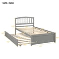 thumbnail image 4 of Hassch Wooden Bed Frame, Twin Size Platform Bed with Trundle, Solid Wood Foundation, No Box Spring Needed, Wood Slat Support, Gray, 4 of 9