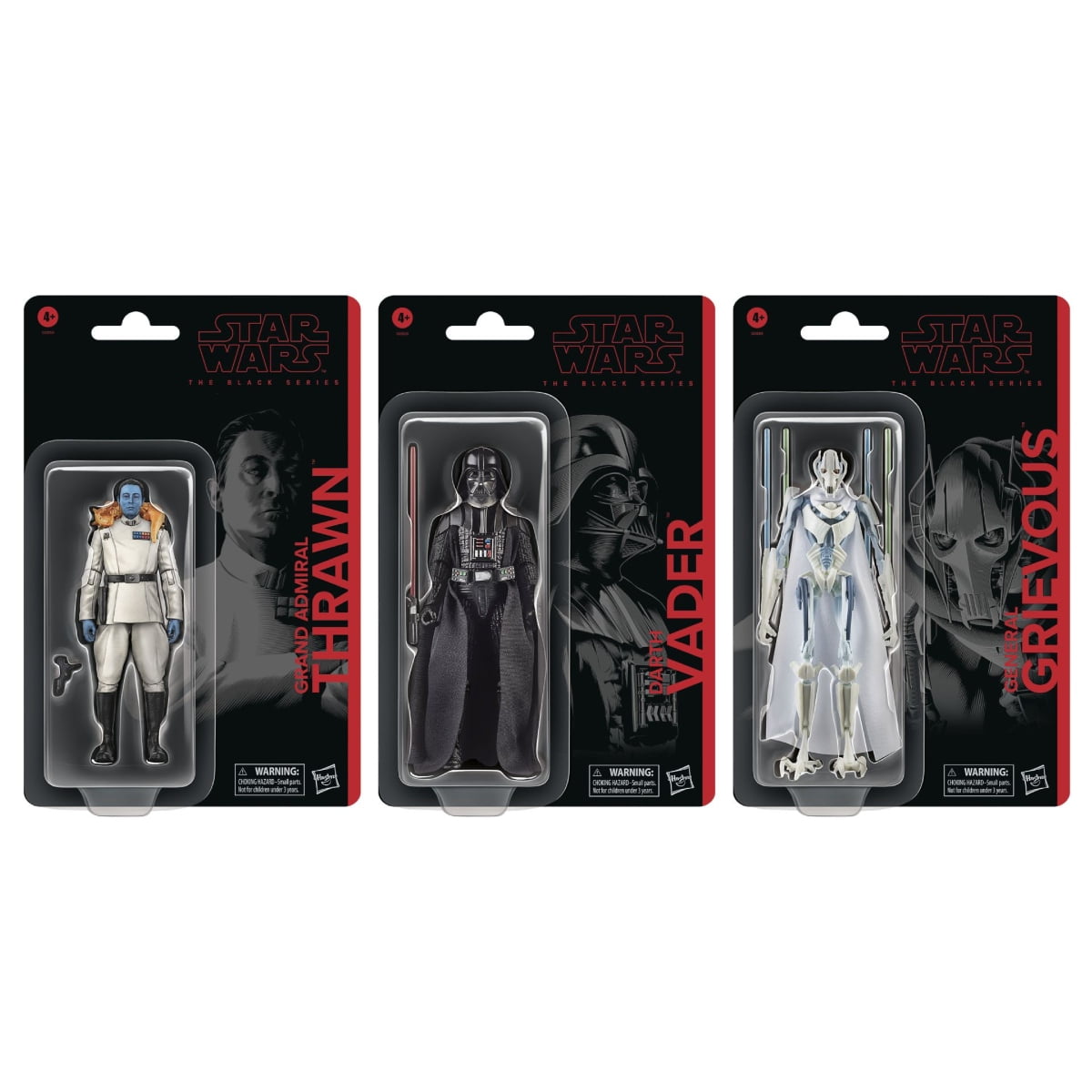 Masters of Evil (Vader, Thrawn, General Grievous) Star Wars Black Series Figures