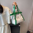 thumbnail image 2 of Bolso de mano simple de moda de PVC de gran capacidad para mujer (verde) Likrtyny Para Estrenar, 2 of 5