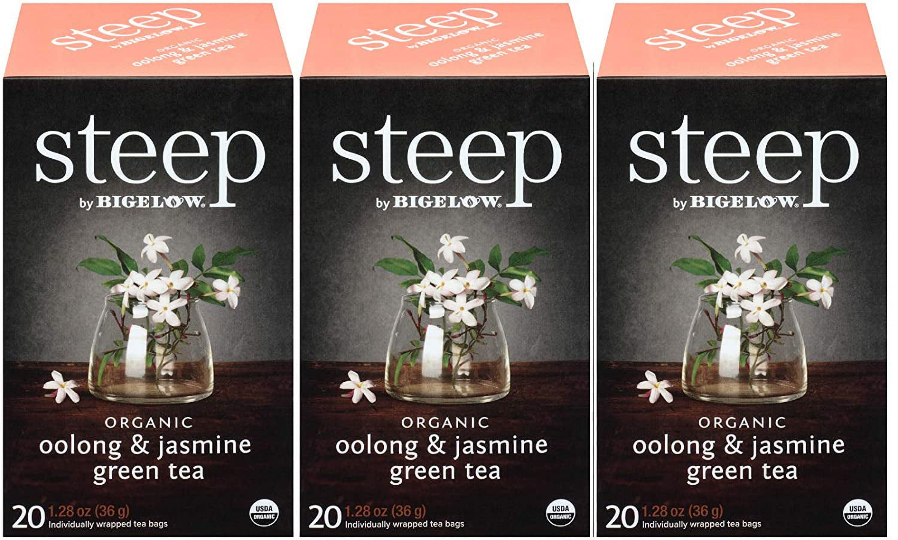 Oolong & Jasmine Green Tea Steep by Bigelow. 40 tea bags 72 grs of tea