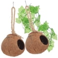 thumbnail image 4 of EeaseMX 4 piezas de cáscara de coco, nido pequeño para mascotas, casa para reptiles, casa para mascotas de cáscara de coco, 4 of 7