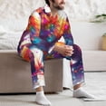 thumbnail image 7 of Salouo Watercolor Butterfly Guinea Pig Print Button-Front Long Sleeve Pajama Set for Men, Soft 2Pjs Men's Long Sleeve Sleepwear-XX-Large, 7 of 7