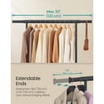 thumbnail image 3 of SONGMICS Clothes Rack with Wheels, Heavy-Duty Clothing Rack for Hanging Clothes, Portable, 17.7 x (36.2-52) x 63.6 Inches, with Extendable Rail, 220 lb Load Capacity, Black, 3 of 5