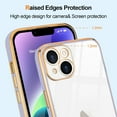 thumbnail image 5 of iPhone 14 Plus Case Cute Clear Luxury Plating Bumper Slim Fit Shockproof Full Camera Lens Protection Soft TPU Silicone Electroplated Phone Case Cover for iPhone 14 Plus 6.7 inch, Purple, 5 of 8