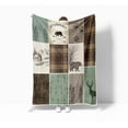 thumbnail image 3 of Cabin Retro Rustic Lodge Chunky Throw Blanket for Couch Bedroom Bedding Decor Office, Bear Deer Country Hunting Wild Animal Soft Thick Flannel Bed Blanket Decorations (640 Grams 50X60 Inches), 3 of 4