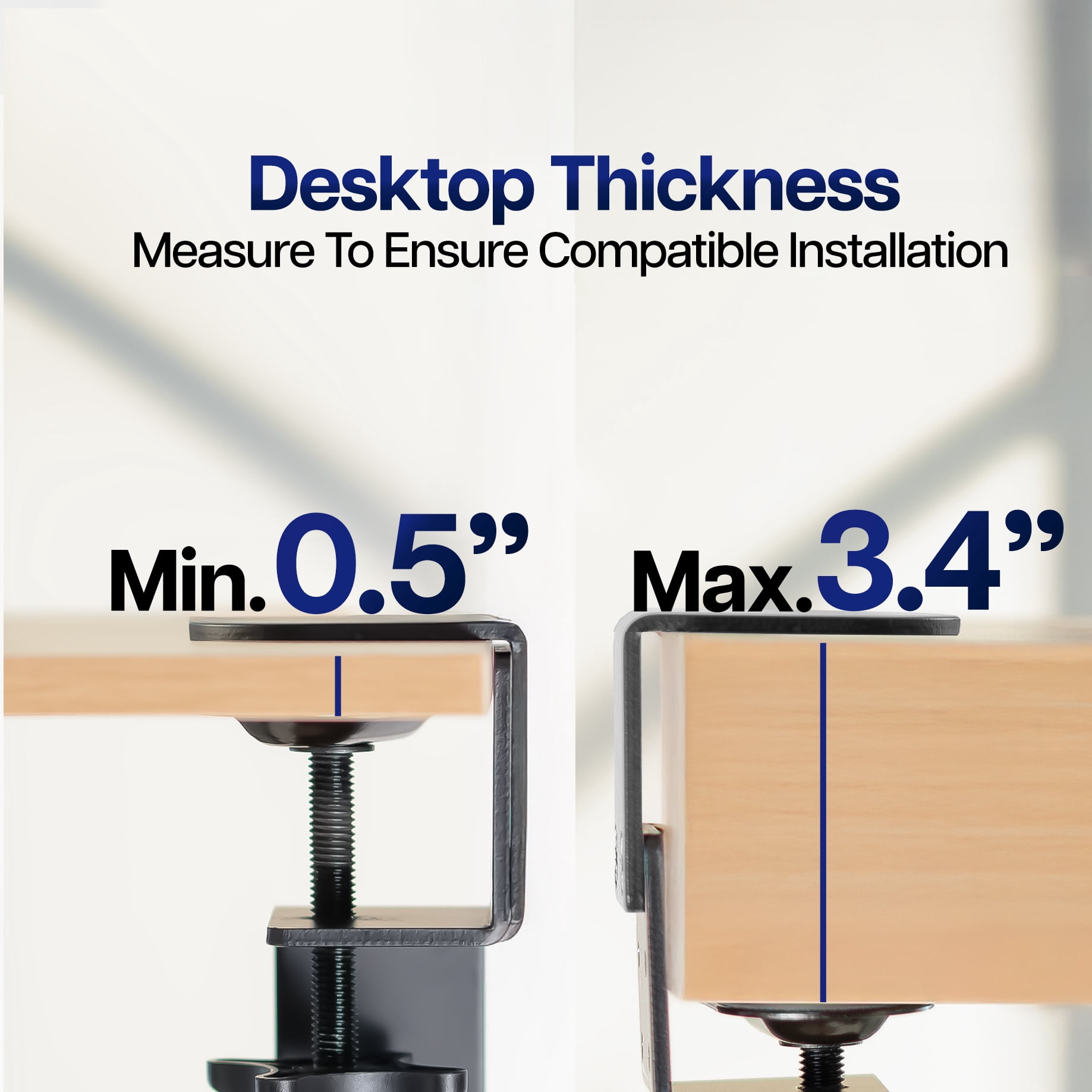 VIVO Black Clamp-on Height & Width Adjustable Keyboard Tray