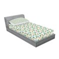 thumbnail image 2 of Ambesonne Flower Fitted Sheet & Pillow Sham Set, Repeating Floral Art, Twin, Grey Apple Green, 2 of 2