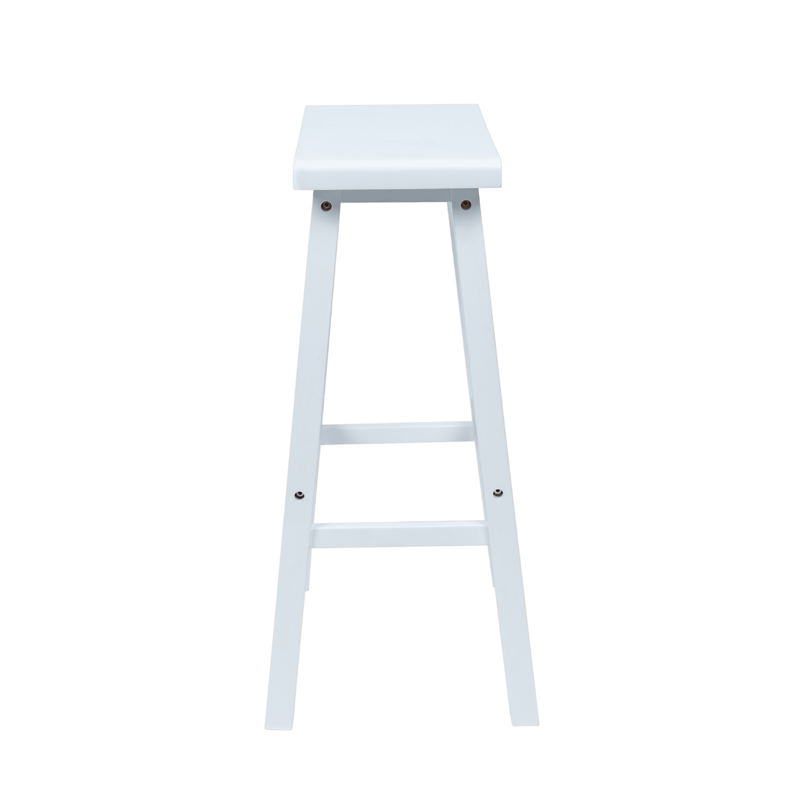 Mainstays Indoor 29" Counter Height Backless Saddle Wood Stool Set of 2 In White