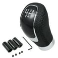 thumbnail image 1 of Black/Red 5/6 Speed PU+Alloy Gear Shift Knob with 17mm Hole & Adapter - Direct Replacement for Manual Vehicles with Cone Knob Base, No Modification Needed, Enhances Vehicle Style, Durable & Easy to, 1 of 6