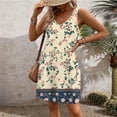 thumbnail image 3 of Jesvior Floral Sundresses for Women Sleeveless V Neck Loose A Line Tank Dress with Pockets Summer Casual Beach Dress Mini Vacation Swimsuit Coverup, 3 of 5