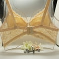 thumbnail image 6 of Gymayou Women Underwire Thin Lace Bra Breathable Floral Lace V Neck Bralette Adjustable Strap Lightweight Beige L, 6 of 8