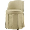 thumbnail image 2 of Coaster Beige Accent Seating Vanity Stool with Pleated Skirt, 2 of 2