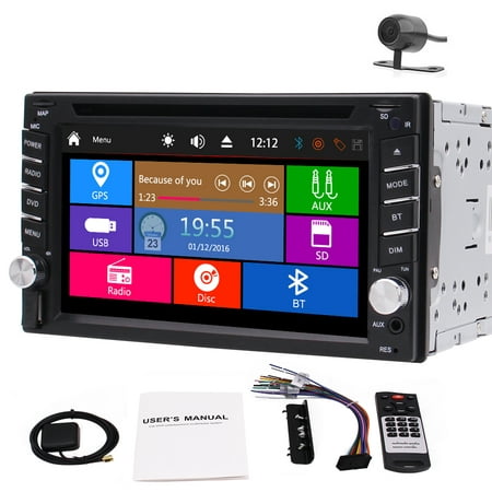 Backup Camera + Windows System Win8 UI In Dash 6.2'' HD GPS Navigation Car Radio Stereo 2 Din Capacitive Touchscreen DVD Player Autoradio Bluetooth Head Unit USB SD AUX MP3 FM AM RDS Remote