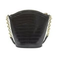 thumbnail image 3 of Calvin Klein Statement Series Lock Bucket Top Zip Crossbody Leather Bag B4HP (Black), 3 of 4
