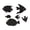 Black B, variant on KGJQ Fish Mirror Wall Stickers, Self Adhesive Ocean Fish Wall Decals, Removable 3D Marine Life Wall Art for Living Room Bedroom Bathroom Tile