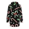thumbnail image 4 of Liacowi Women's Christmas Long Hooded Sweatshirt Long Sleeve Cartoon Print Hoodie Dress with Pockets, 4 of 5