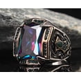thumbnail image 4 of Roarsilver Mystic Topaz Silver Ring-Mens Handmade Ring-Men's Rings-Gift for Him and Her-925 Rings for Men-Handmade Mystic Topaz Ring-Men's Topaz Ring | 5.5, 4 of 5