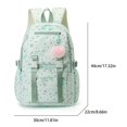 thumbnail image 2 of Aesthetic Backpack with Pendant, Star Print Laptop Backpack, Multi-layer Bookbag for Shopping Work (Green), 2 of 6