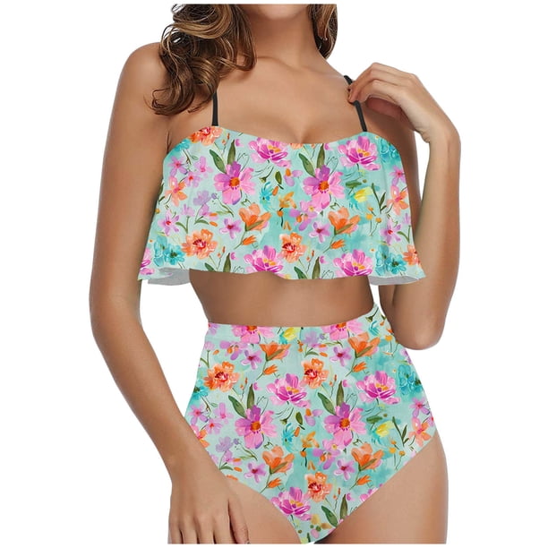 Traje de Baño para las Mujeres Traje de Baño Dividido de Eslinga, Trajes de Baño de Torso Largo para las Mujeres