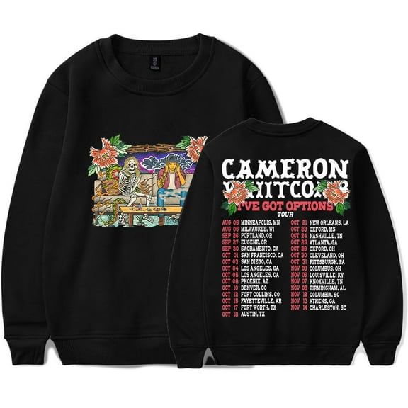 Cameron Whitcomb I've Got Options Tour Long Sleeve Tee Women Men Crewneck Sweatshirts