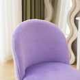 thumbnail image 4 of HYJY Fluffy Girls Vanity Chair with Back & Pillow,Cute Small Cozy Desk Chair No Wheels,Comfy Makeup Ch with Ajustable Gold Legs,for Bedroom,Living Room,Small Space,Purple, 4 of 18