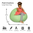 thumbnail image 4 of Posh Beanbags Bean Bag Chair, Large-38in, Pattern Chevron Green and White, 4 of 4