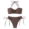 thumbnail image 4 of GEWSEY Women Two Piece Bathing Suits Push Up Bikini Set Stylish Two Piece Swimwear Tankini Top and Bottom Swimsuit for Coffee for Size S, 4 of 9