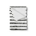 thumbnail image 2 of Stripes Soft Flannel Fleece Blanket, Hand Painted Look Grungy Brushstroke Lines in Monochromatic Design Pattern, Cozy Plush for Indoor and Outdoor Use, 50" x 70", Charcoal Grey White, by Ambesonne, 2 of 5
