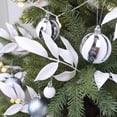 thumbnail image 4 of LQQBOX 20Pcs Artificial Glitter Leaf 13 Inch Christmas Picks and Sprays Christmas Tree Glitter Leaf Picks Christmas Leaves Decoration for Christmas Tree Vase Home Decor,White, 4 of 7