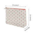 thumbnail image 2 of Unique Bargains 1 Pc convenient Rectangle Flat Dots Makeup Bag for Travel Small White Pink Polyester, 2 of 6