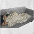 thumbnail image 6 of Geometric Soft Flannel Fleece Throw Blanket, Simplistic Monochrome Background with Continuous Dots and Stripes, Cozy Plush for Indoor and Outdoor Use, 70" x 90", Pale Orange and White, by Ambesonne, 6 of 6