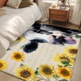 thumbnail image 5 of Cow Sunflowers Area Rug 4'x6', Country Vintage Animals Floral Leaves Washable Non-Slip Rugs, Low Pile Large Carpet for Living Room Bedroom Dining Room Kitchen Office Indoor Mat, 5 of 9
