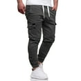 thumbnail image 4 of Resicozy Men's Hiking Cargo Pants Joggers Slim Fit Stretch Lightweight Casual Work Pants with Pockets Elastic Drawstring Waist Dark Gray M, 4 of 5