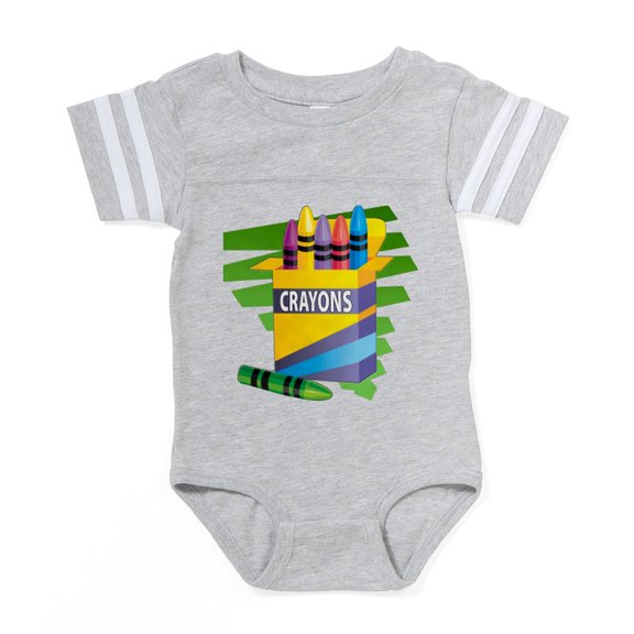 CafePress - Crayons - Cute Infant Baby Football Bodysuit