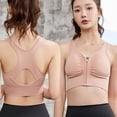thumbnail image 2 of Ropa interior deportiva de gran tamaño con cremallera frontal para mujer, hermoso sujetador con espalda hueca, sujetador push up a prueba de golpes, chaleco para correr, fitness y yoga, 2 of 6