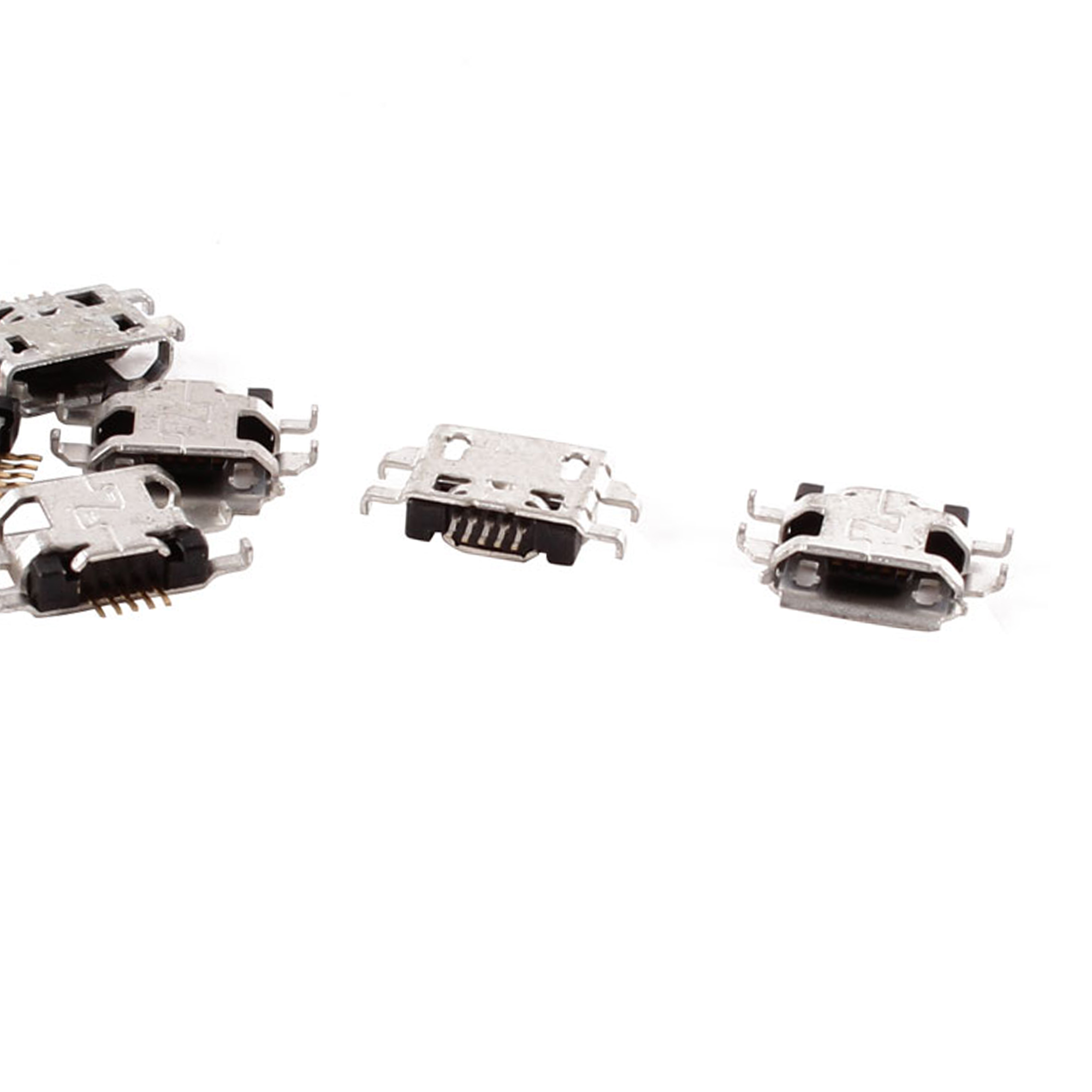 10 Pcs Type B Micro USB 5 Pin Female Mount Jack Connector Port Socket