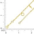 thumbnail image 2 of 10k Yellow Gold Womens Cubic Zirconia Love Heart Religious Faith Cross Charms Chain Bracelet 7 + 1 Inch 7.7mm Wide Charm, 2 of 2