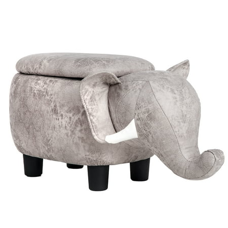 Clearance!Storage Ottoman, Kids Upholstered Footrest Stool with Vivid Adorable Animal Shape, Soft Ride-on Seat for Living Room, Bedroom, Dorm, Apartment,