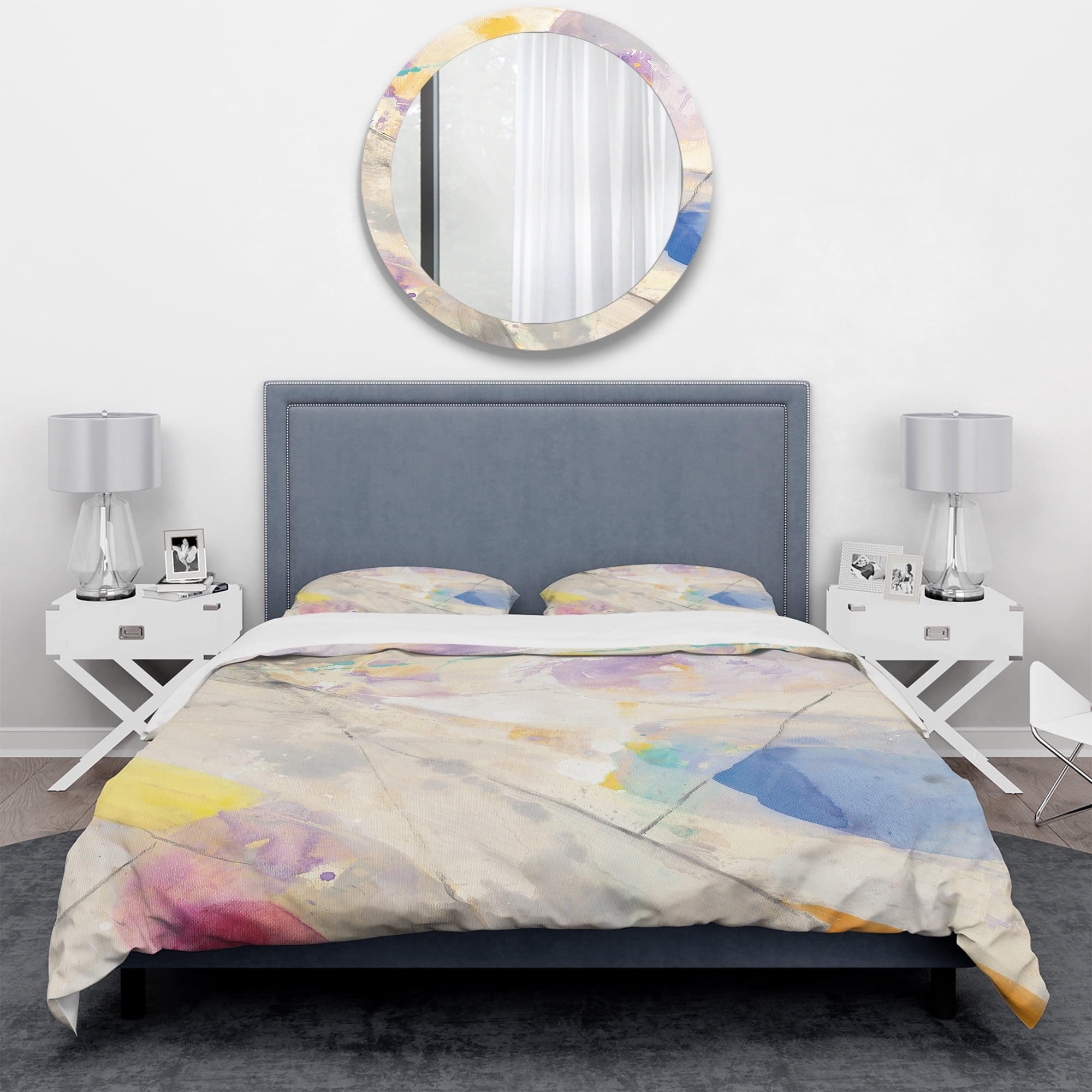 Designart 'Spring Minimalist Confetti I' Geometric Duvet Cover Set