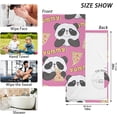 thumbnail image 2 of Coolnut Cute Animal Panda Pizza Patterned Hand Towels 2 PCS, Cotton Bath Towel for Drying Face Hands Body Decorative Water Absorbent Lightweight Towels for Bathroom Ktichen Travel Gym, 16"x28", 2 of 6