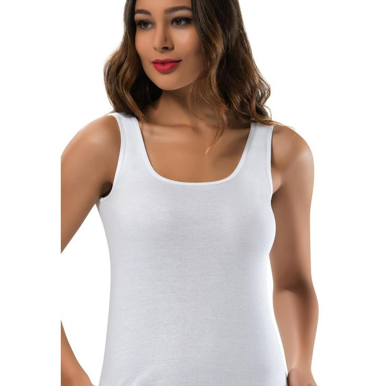Camisole for Women, 100% Cotton, Airy Soft Comfy Lace Cami Tank Tops  Undershirt (White/Tank, Small)