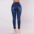 thumbnail image 4 of Efsteb Womens Fashion Jeans High Waisted Stretch Slim Jeans Casual Fashion Slim Pencil Denim Pants Clearance (A-Dark Blue,XXL), 4 of 7